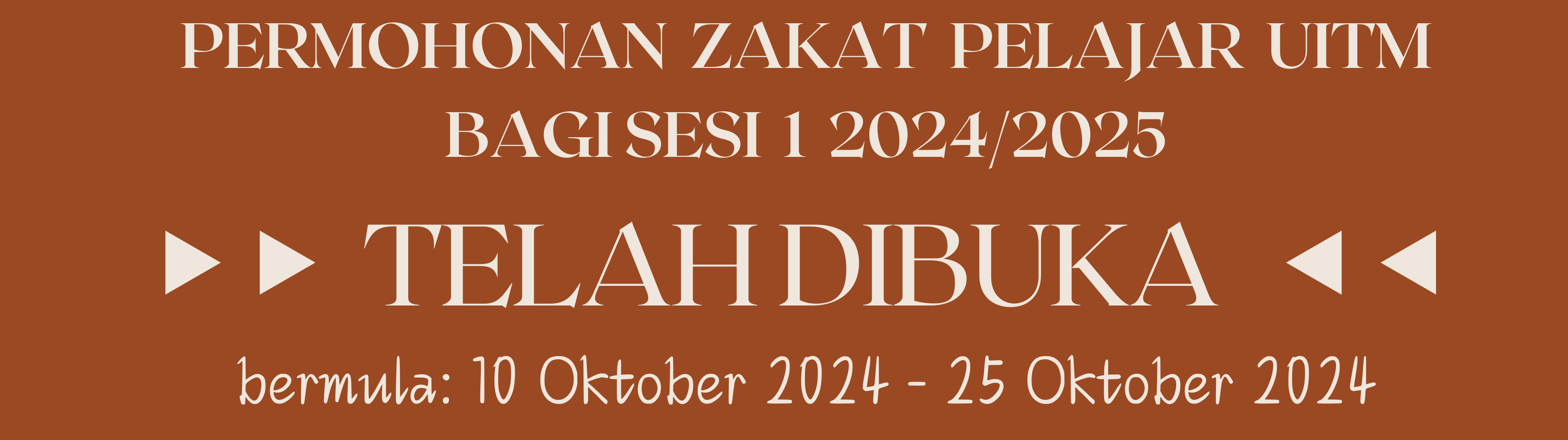 Permohonan Zakat Pelajar UiTM bagi Sesi 1 2024/2025