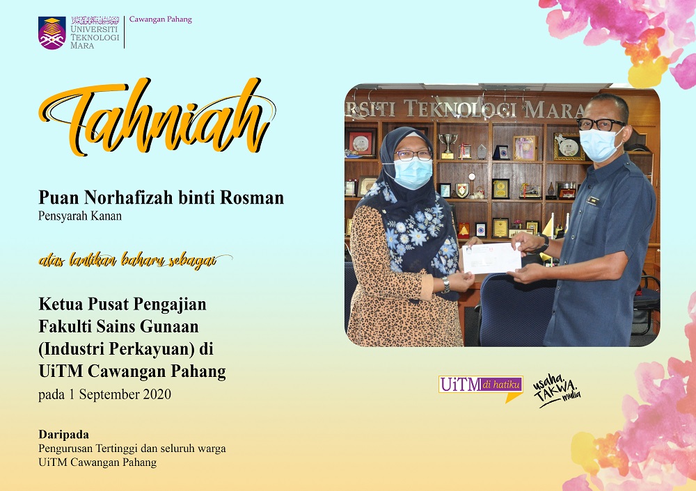 Tahniah Pn. Norhafizah Rosman atas penghargaan sebagai ...